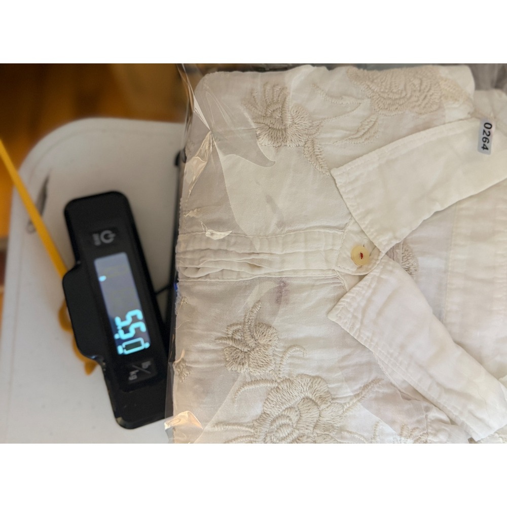 Johnny Was 3J Workshop White Embroidered Cotton Button Down Boho Shirt Womens L - Picture 11 of 11